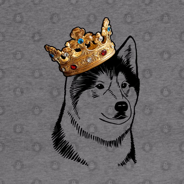 Alaskan Malamute Dog King Queen Wearing Crown by millersye